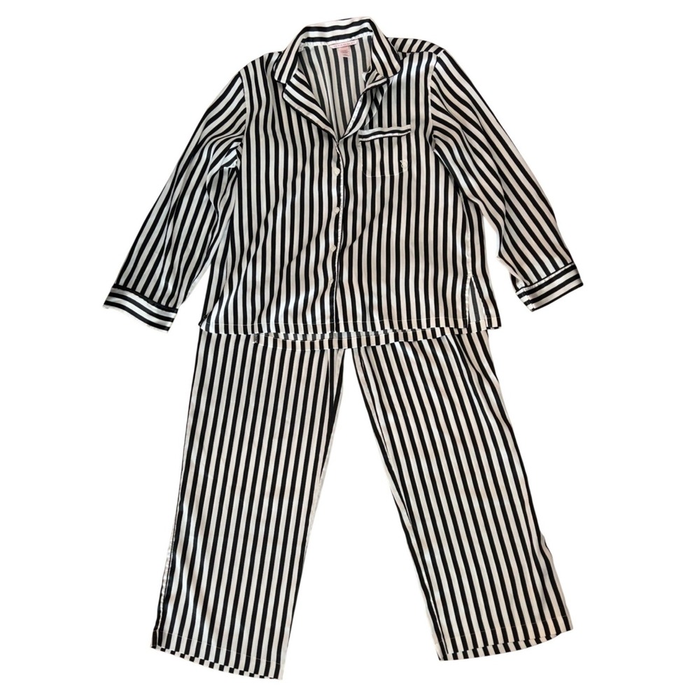 Victoria's Secret black white stripe pajama set‎ SZ: Medium